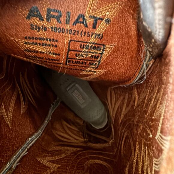 Ariat Women’s Heritage R toe Western Boots Size 10 B Brown Leather Rounded Toe - Picture 7 of 9